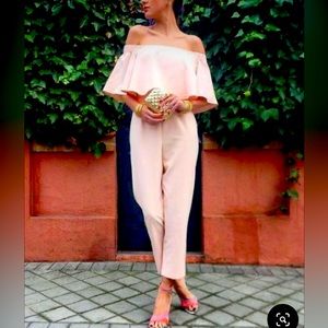 ASOS Jumpsuit with Ruffle Bardot Size 8